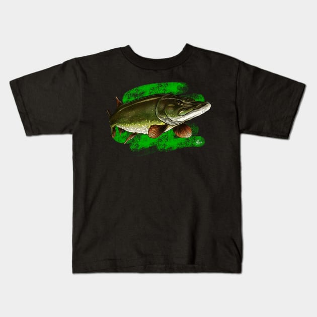 Northern Pike Kids T-Shirt by Sandarmi